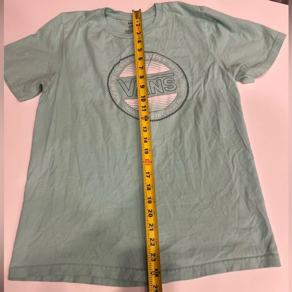 Vans T-Shirt Boys Short Sleeve Mint Green Skateboarding Casual Lightweight - Picture 8 of 9